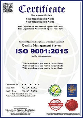 ISO 9001:2015 Certificate